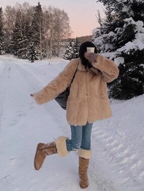 Toscana Shearling Coat Beige